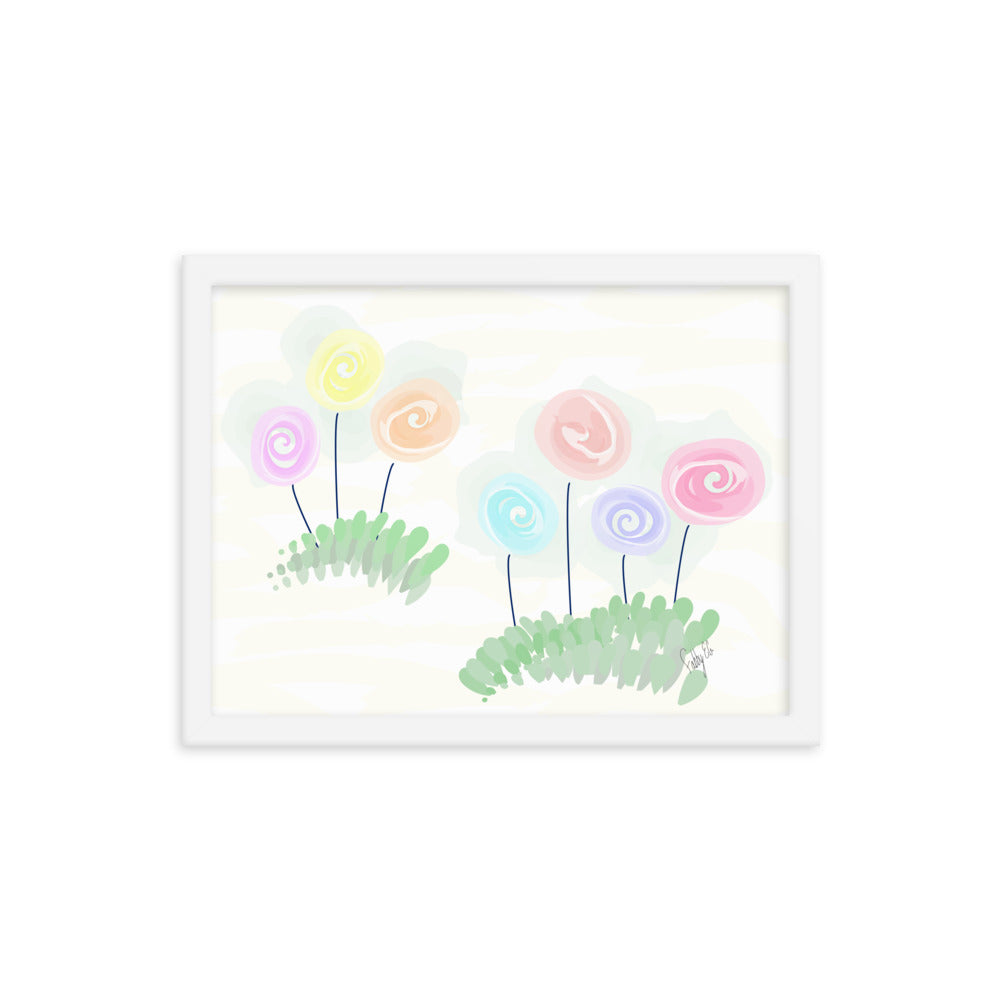 Women’s day flowers framed poster