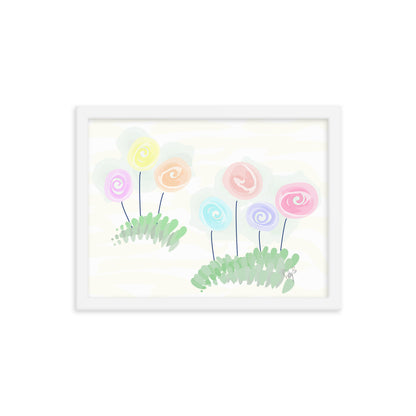 Women’s day flowers framed poster