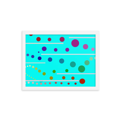 Follow along cyan blue framed poster