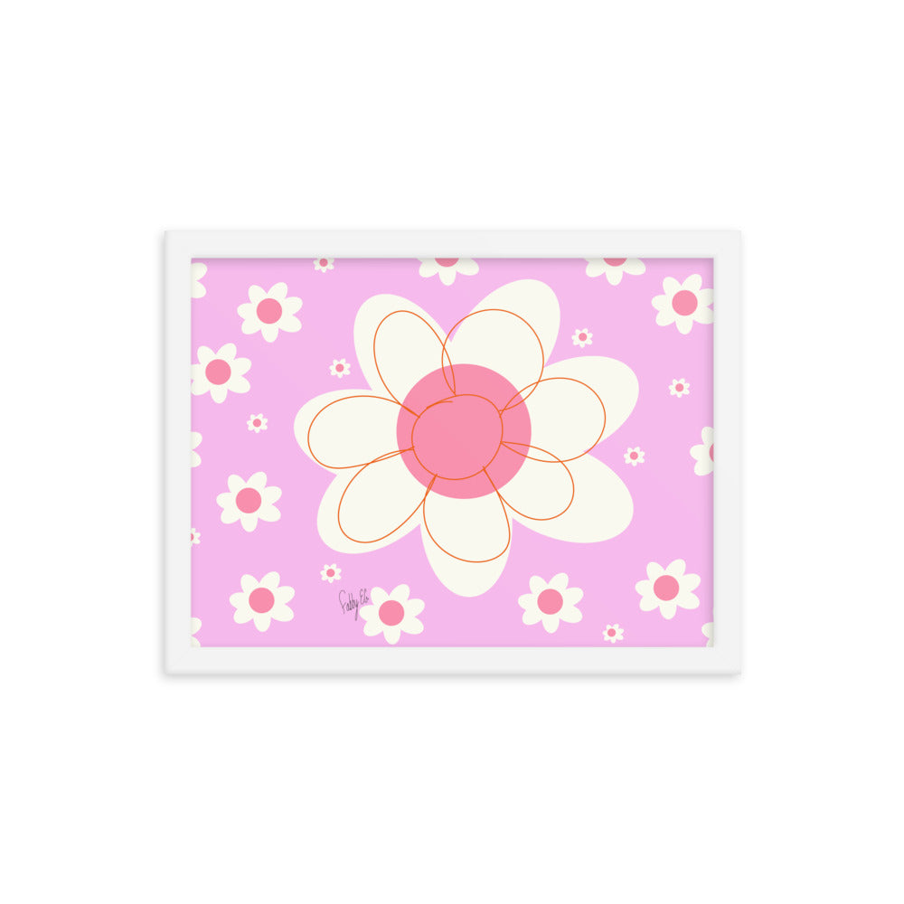Yellow flower framed poster
