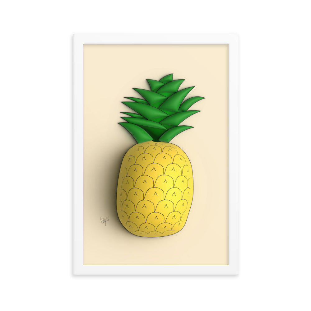 Pineapple 3D framed poster