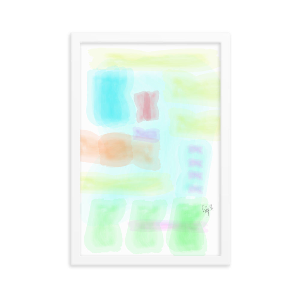 Watercolor abstract framed poster