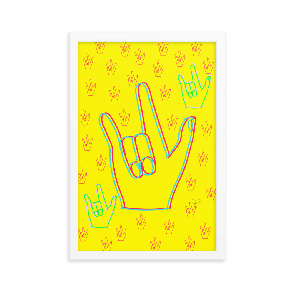 I love you sign language framed poster