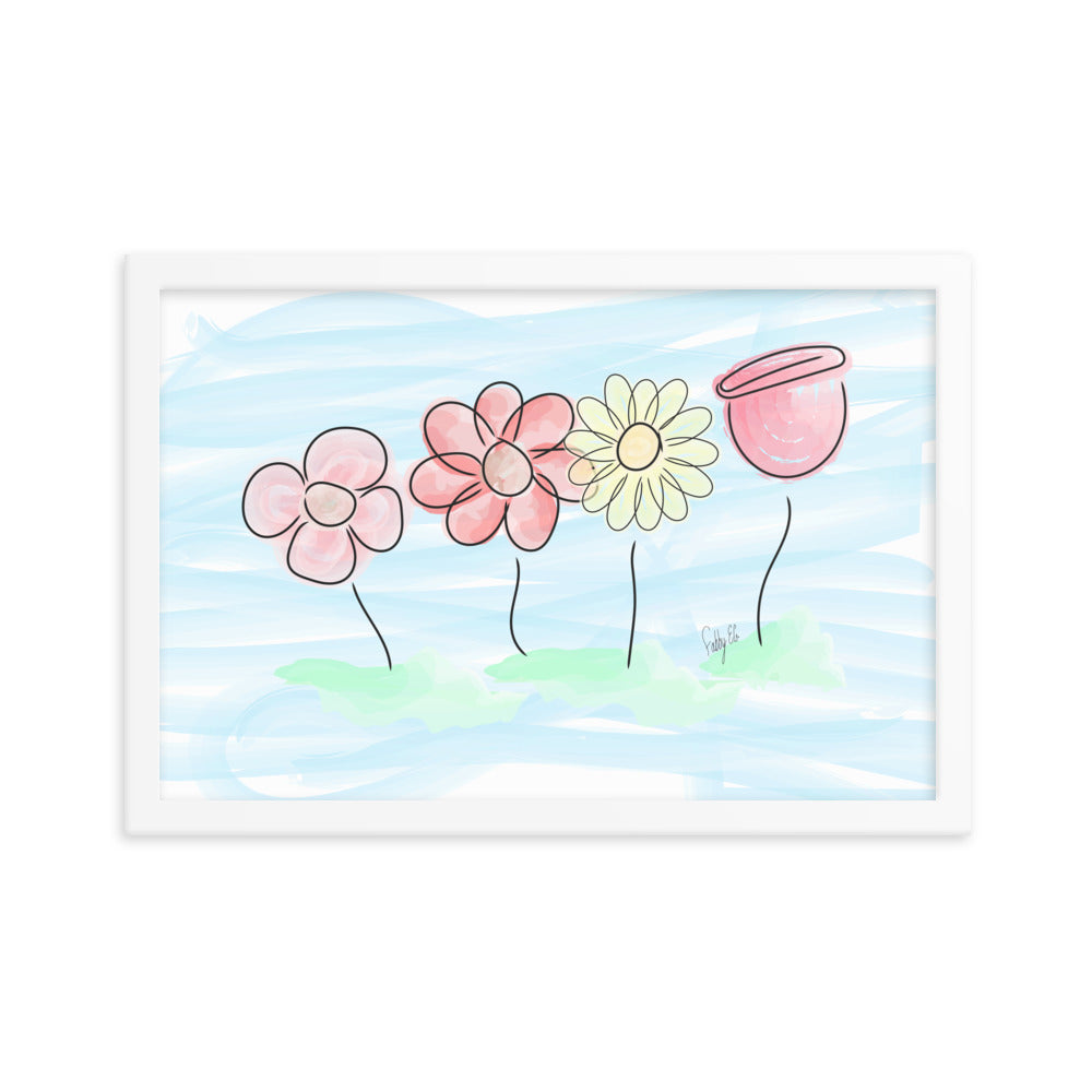 Buying myself four flowers framed poster