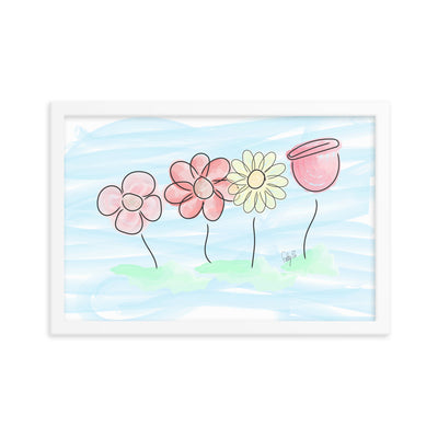 Buying myself four flowers framed poster