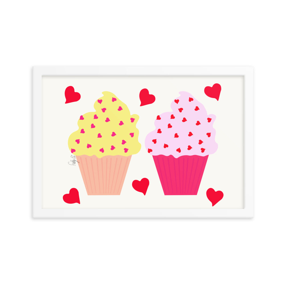 In memory of love cupcakes framed poster