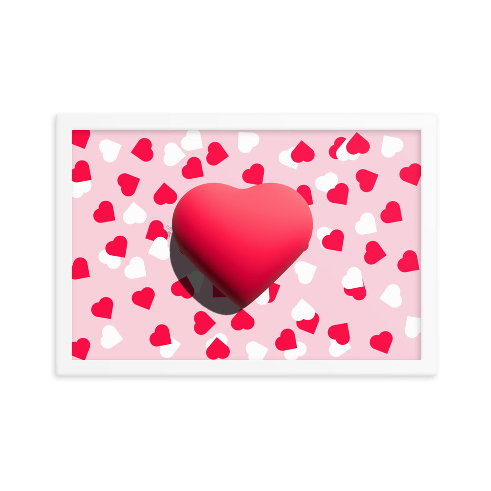 Valentines heart for love framed poster