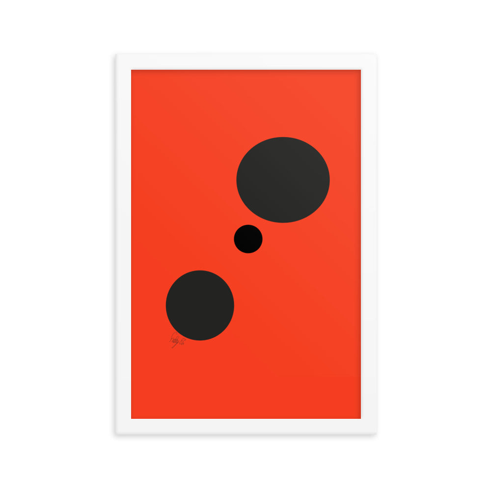 Dots orange framed poster