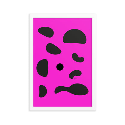 Dots pink framed poster