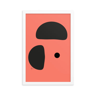 Opposite dots salmon framed poster
