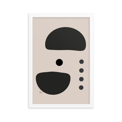 Dots taking sides Light pale framed poster