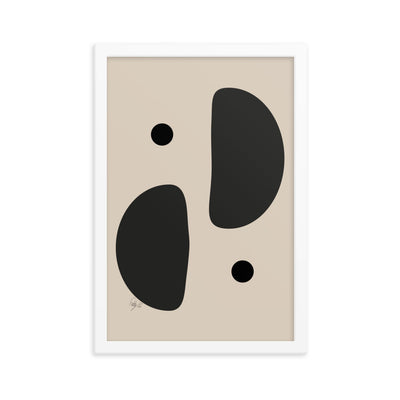 Mirror effect dots pale framed poster