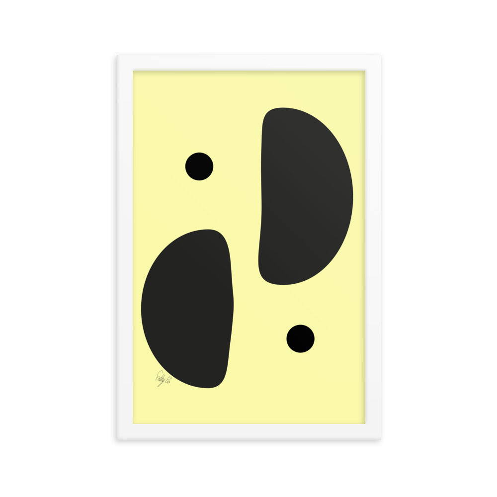 Mirror effect dots yellow warmth framed poster