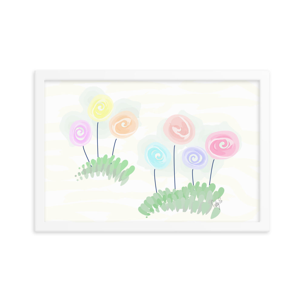 Women’s day flowers framed poster