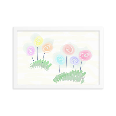 Women’s day flowers framed poster