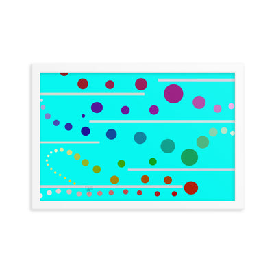 Follow along cyan blue framed poster