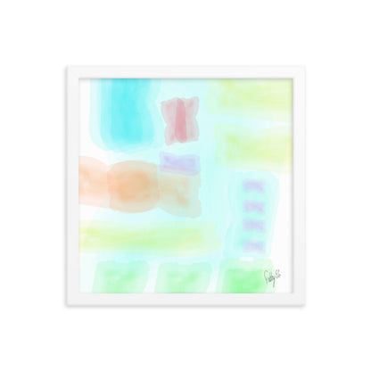 Watercolor abstract framed poster