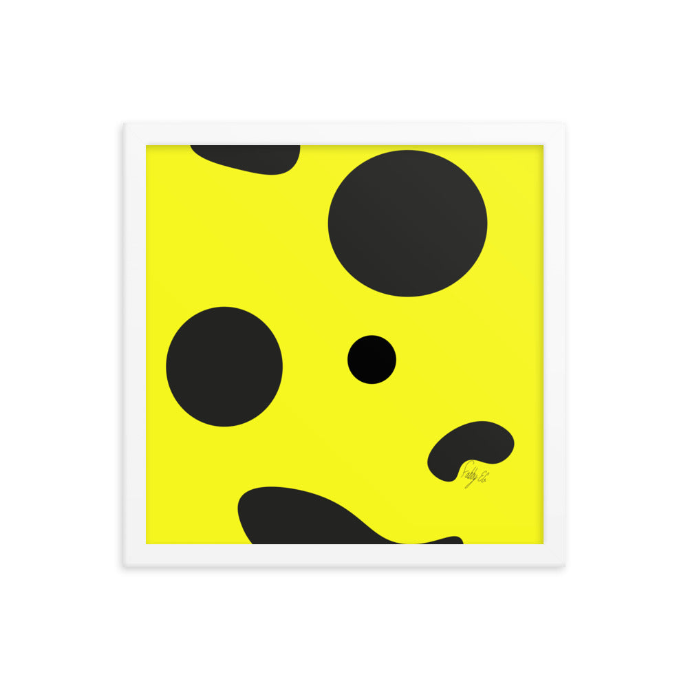 Dots yellow framed poster