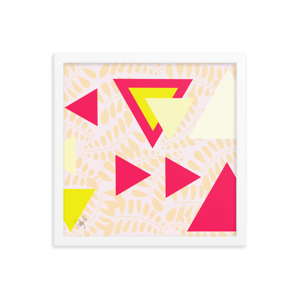 Triangular petals framed poster