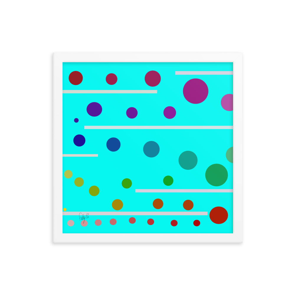 Follow along cyan blue framed poster