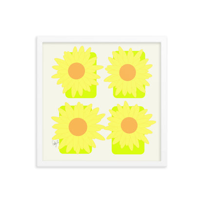 Sunflower squares framed poster