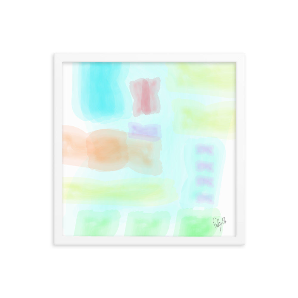 Watercolor abstract framed poster