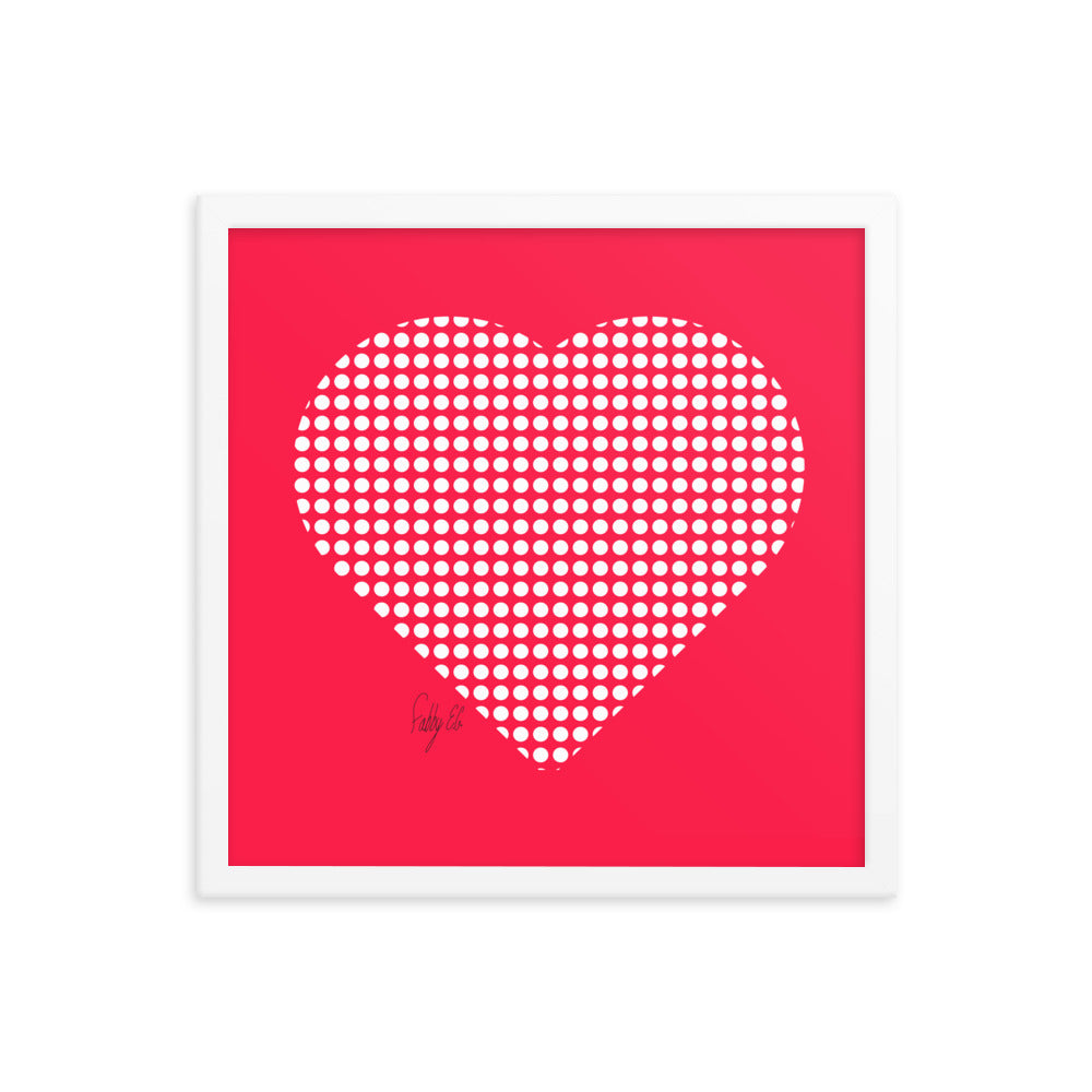 In love (dotted heart) framed poster