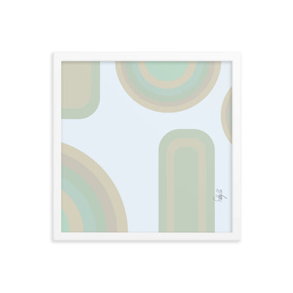 Neutral patterns blue framed poster