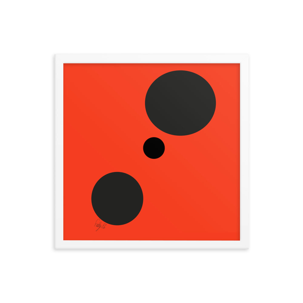 Dots orange framed poster