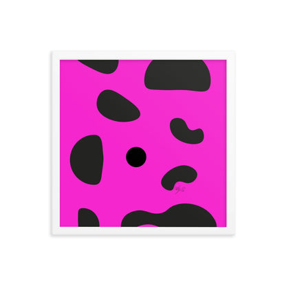 Dots pink framed poster