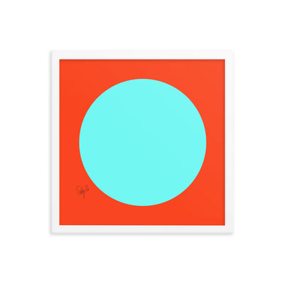 Circling around orange framed poster
