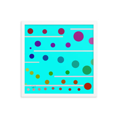 Follow along cyan blue framed poster