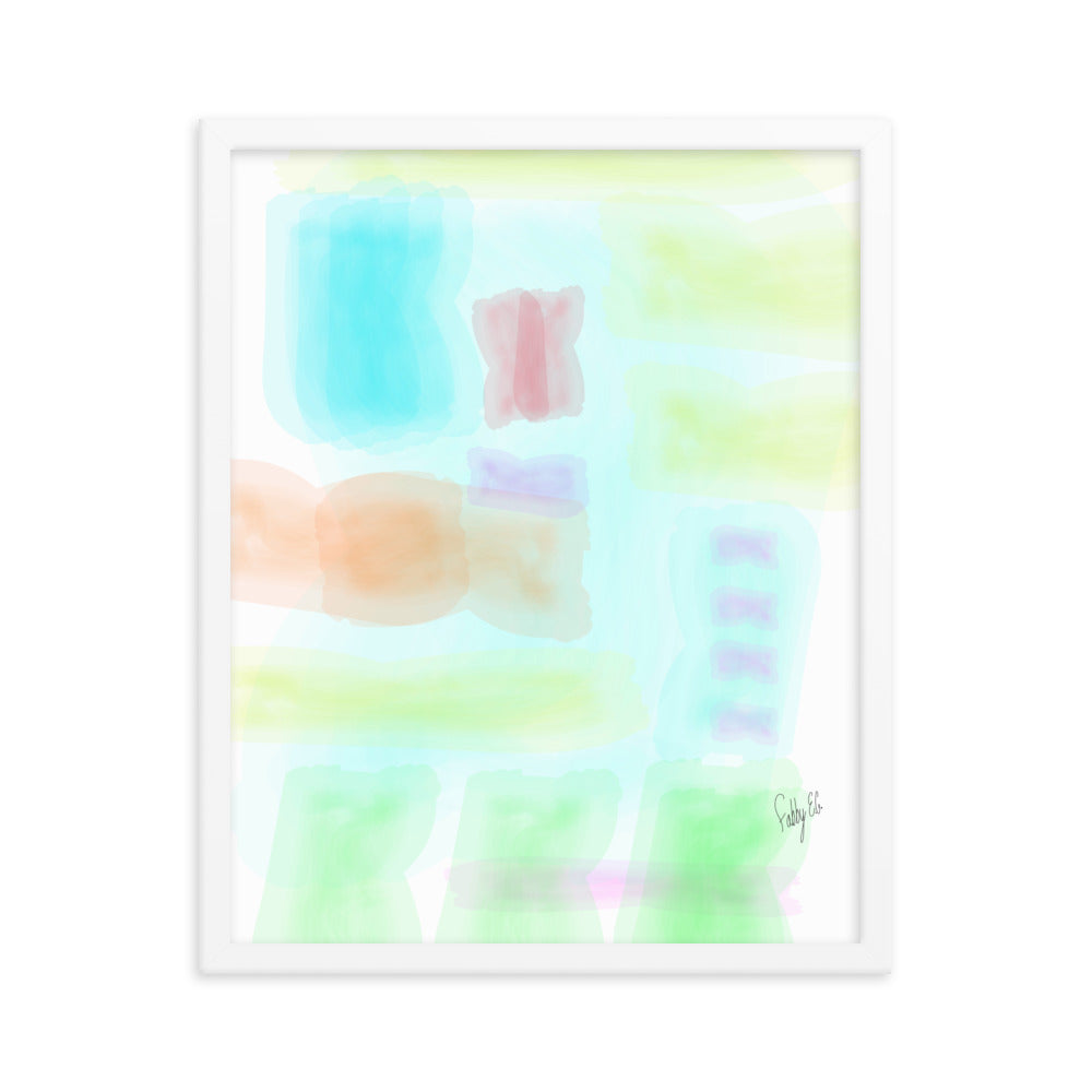 Watercolor abstract framed poster