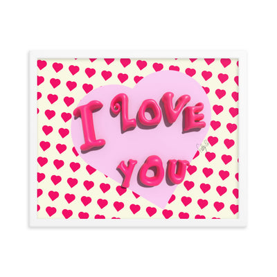 I love you heart framed poster