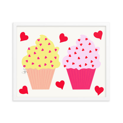 In memory of love cupcakes framed poster