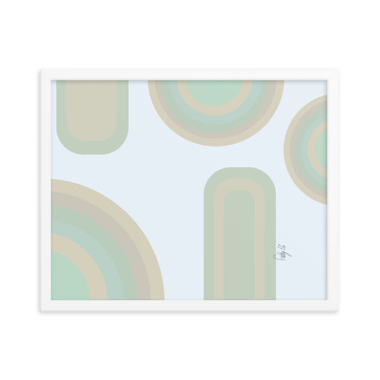 Neutral patterns blue framed poster