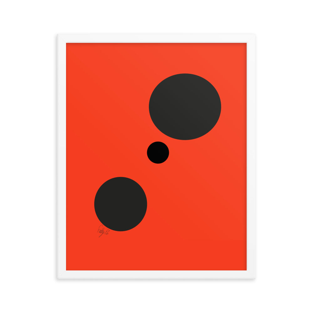 Dots orange framed poster