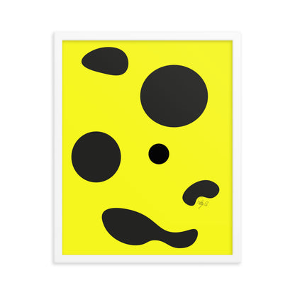 Dots yellow framed poster