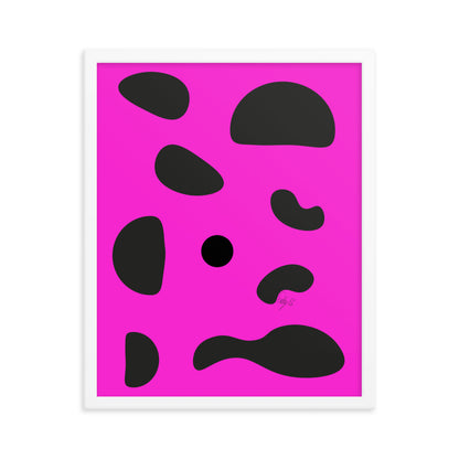 Dots pink framed poster