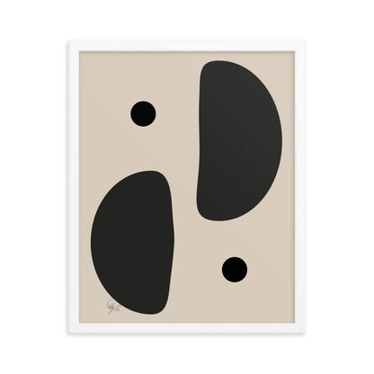 Mirror effect dots Nude framed poster