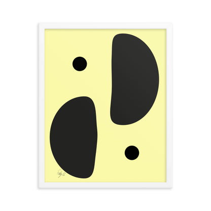 Mirror effect dots yellow warmth framed poster