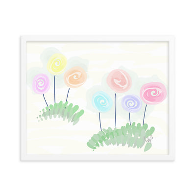 Women’s day flowers framed poster