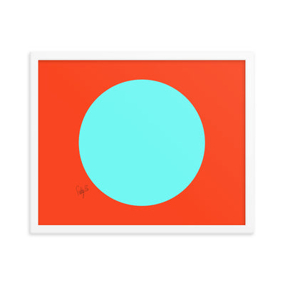 Circling around orange framed poster