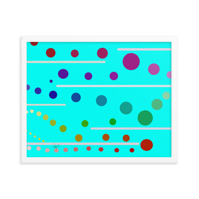 Follow along cyan blue framed poster