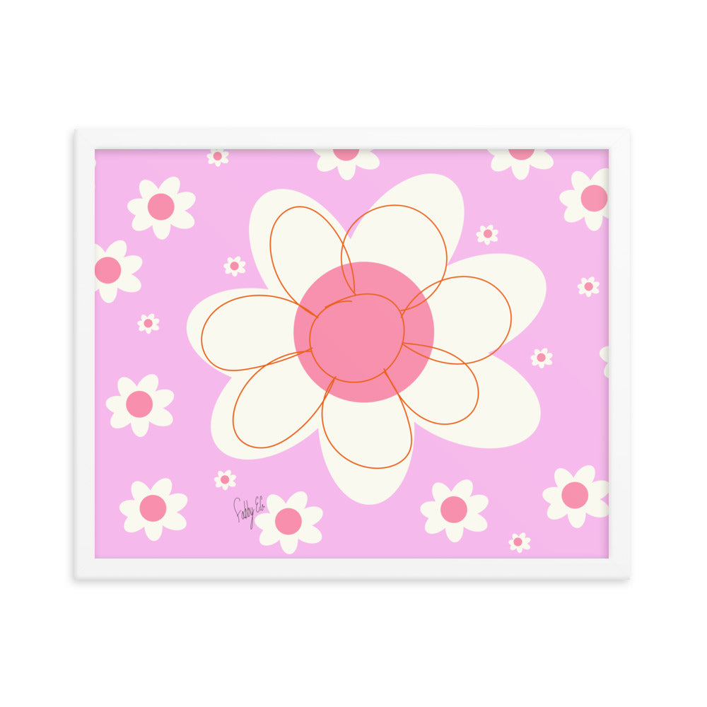 Yellow flower framed poster