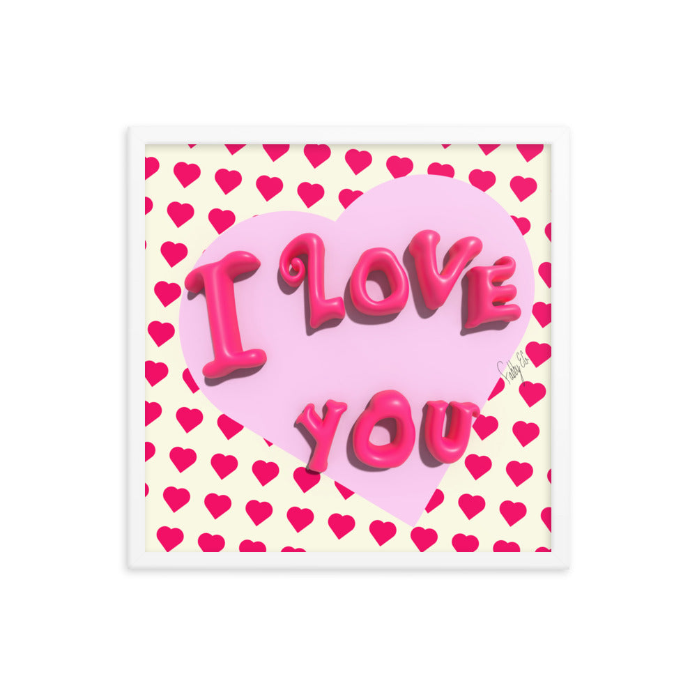 I love you heart framed poster