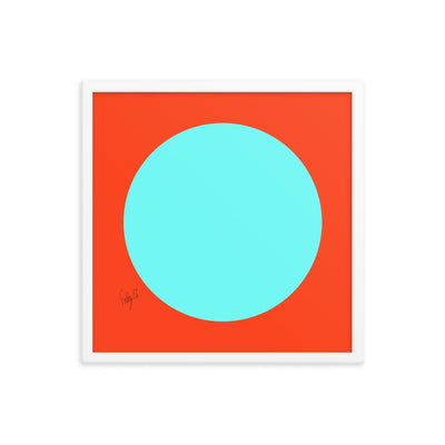 Circling around orange framed poster