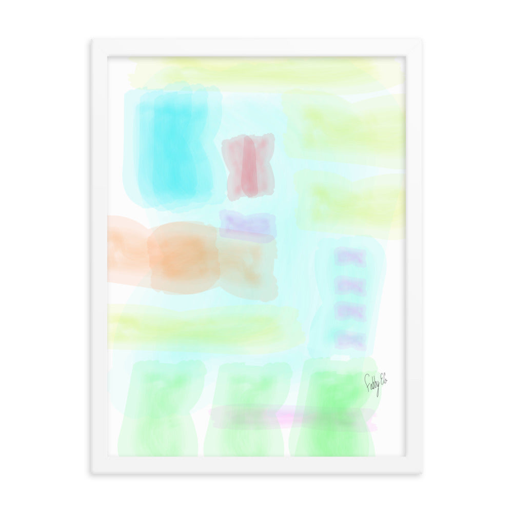 Watercolor abstract framed poster