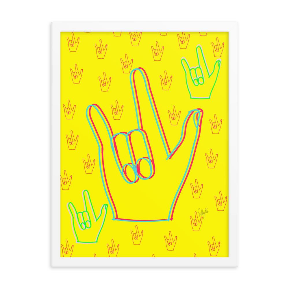 I love you sign language framed poster