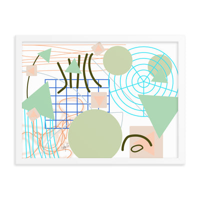 Triangular green circles framed poster